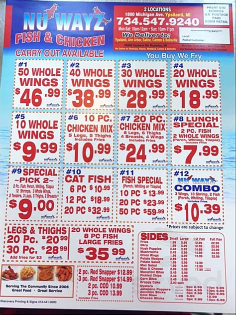 Nu Wayz Fish & Chicken Delivery Menu | Order Online | 35689 Van Born Rd