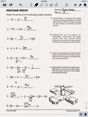 Nuclear Decay Worksheet Answers Chemistry | Try this sheet