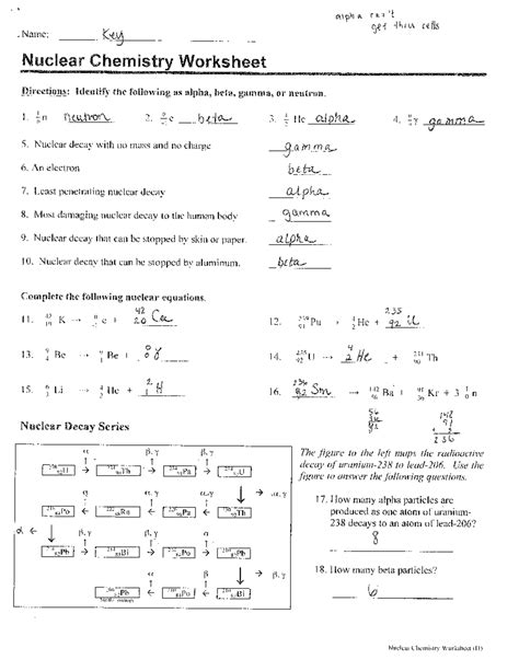 Nuclear Decay Worksheet Answers Key Best Of Nuclear Decay | Chemistry