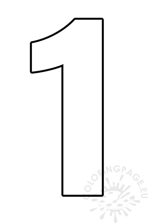 Number 1 Template Printable