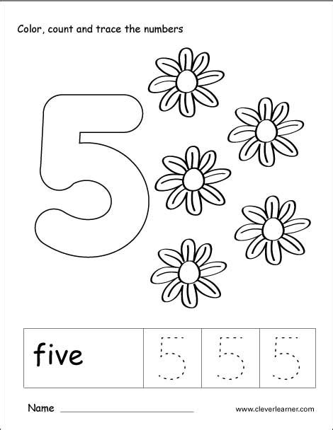 Number 5 Worksheets For Kindergarten