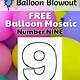 Number 9 Balloon Mosaic Template Free