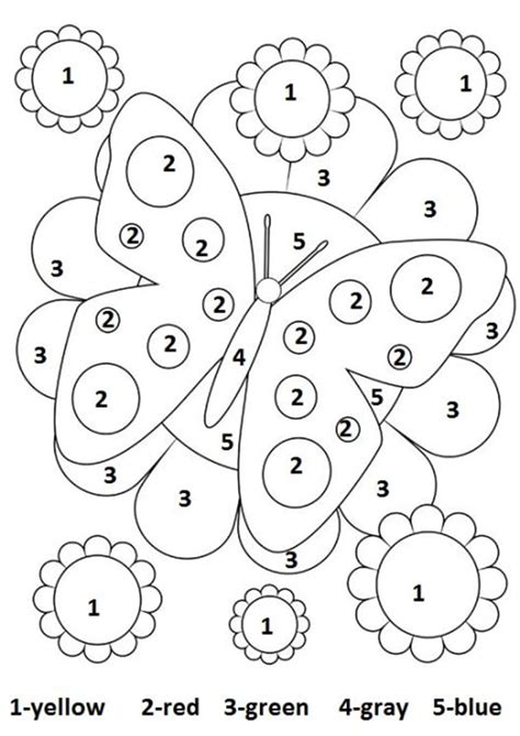 Number Coloring Worksheets For Kindergarten