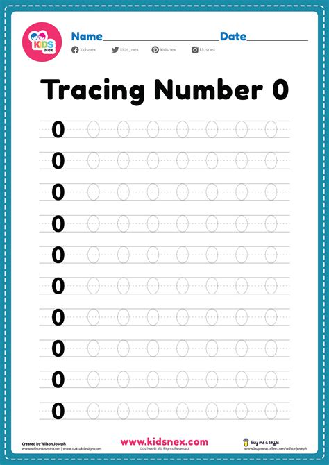 Number Zero Tracing Worksheet