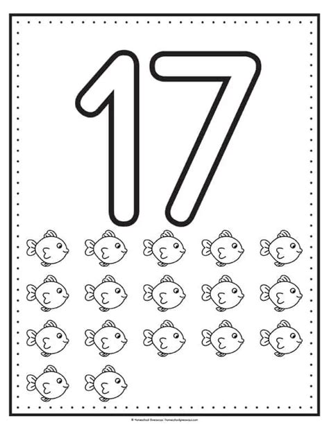 Number 17 Coloring Page