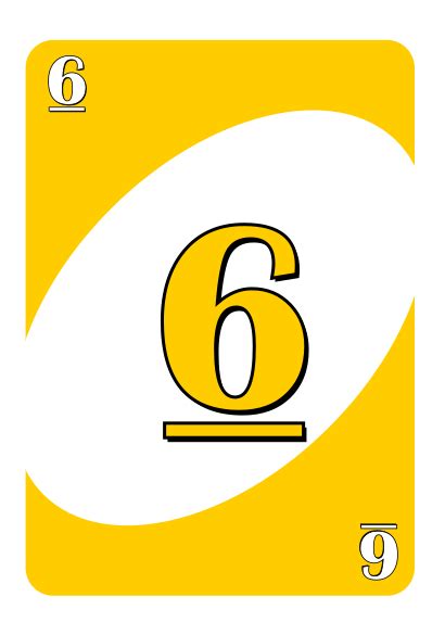 Number 6 Uno Card