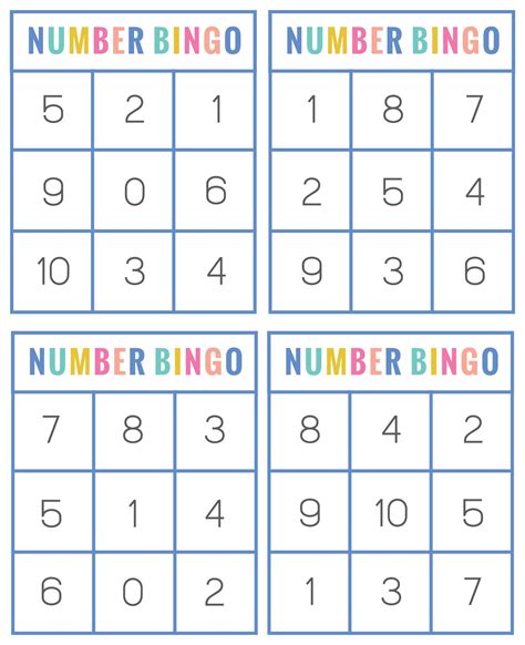 Number Bingo Printable