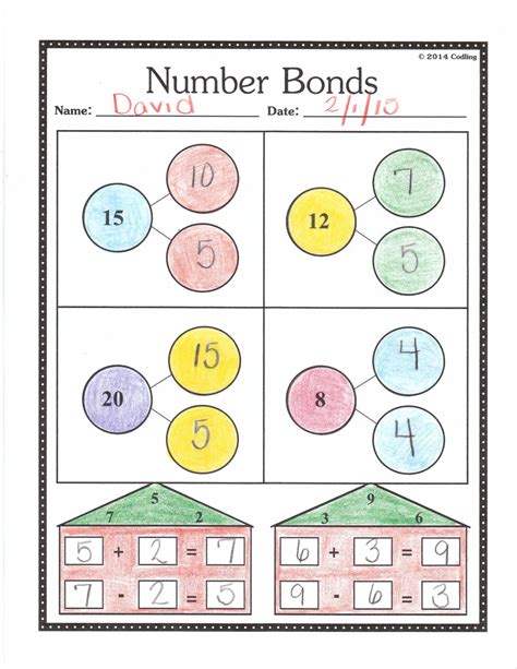 Number Bonds Blank Worksheet