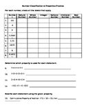 Number Classification, Commutative & Associative Property Worksheet by