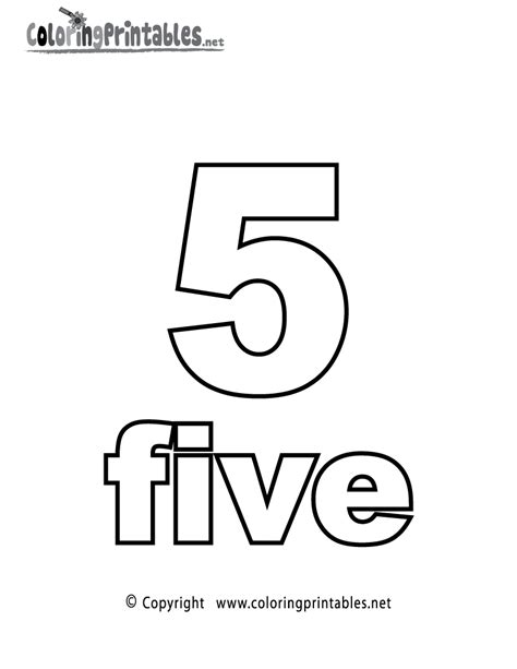 Number Five Coloring Page