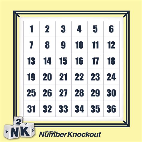Number Knockout Printable