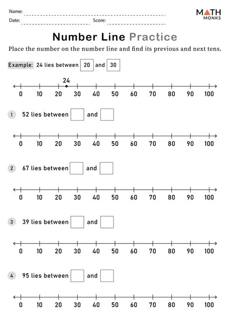 Number Line Practice Worksheets