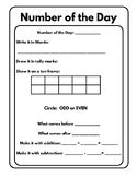 Number of the Day Worksheet | Math activities elementary, Math