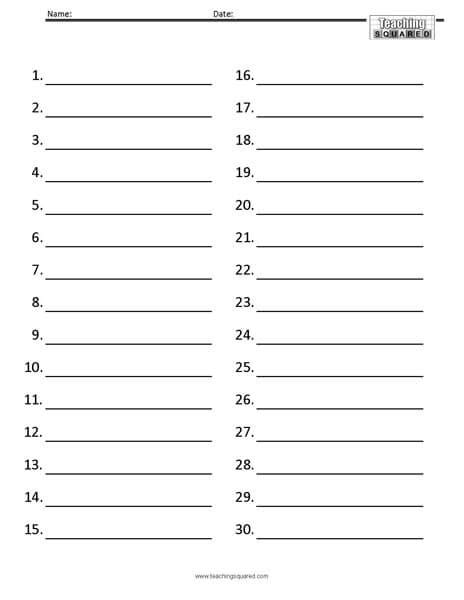 numbered lined paper template printable pdf form free printable