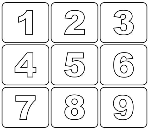 Numbers 1 9 Printable