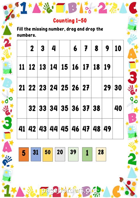 Numbers 1 50 Worksheet - DID YOU KNOW!