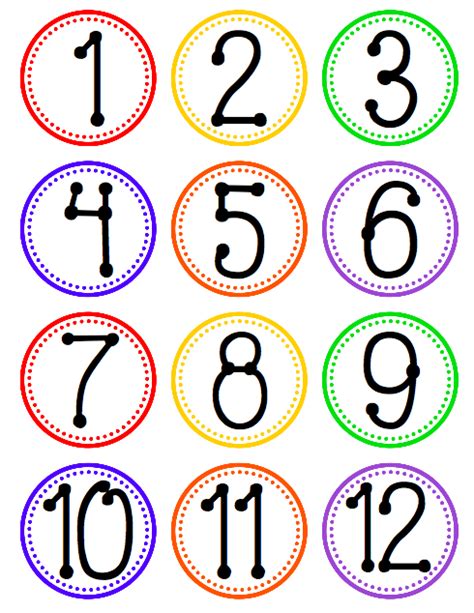 Numbers 1 To 12 Printable