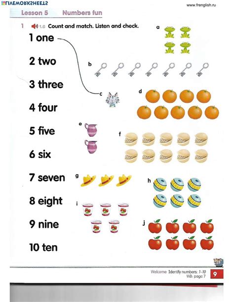 Numbers 110 Worksheets For Kindergarten