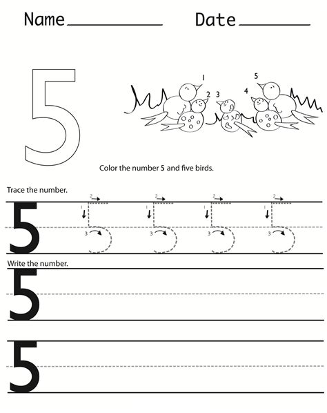 Numbers To 5 Worksheets