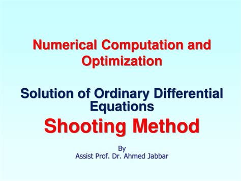 Numerical Computation Optimization