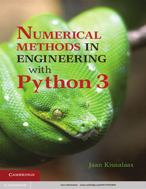 Numerical Methods In Engineering With Python 3 Highlights