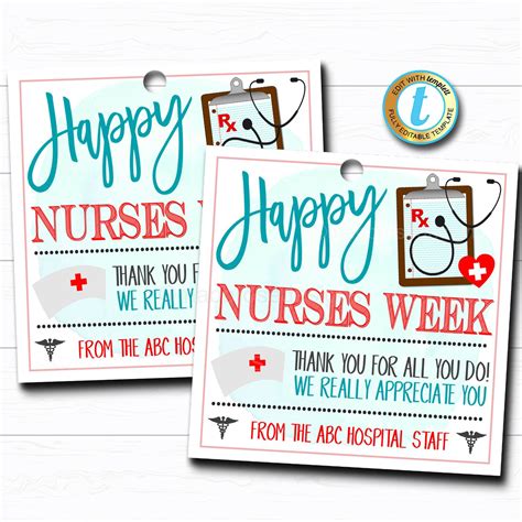 Nurse Appreciation Week Printable Cards