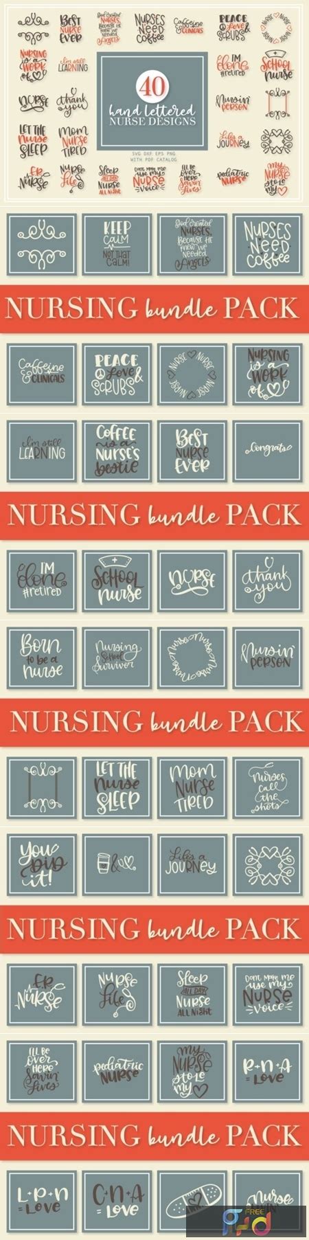 Download Nurse Bundle - Hand Lettered Designs DXF Files
