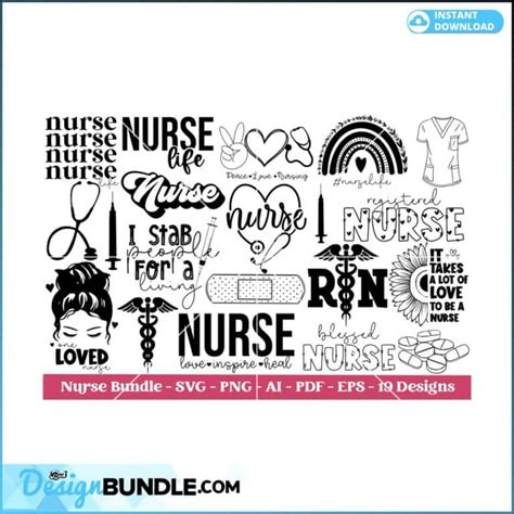 Download Nurse Bundle - Hand Lettered Designs For Cricut