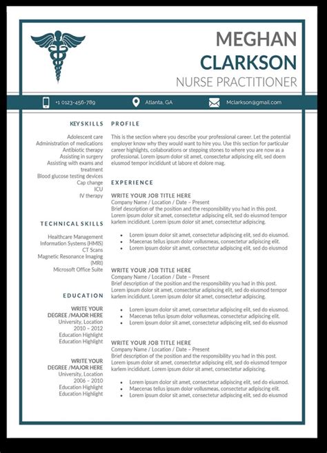 Nurse Practitioner Curriculum Vitae Template
