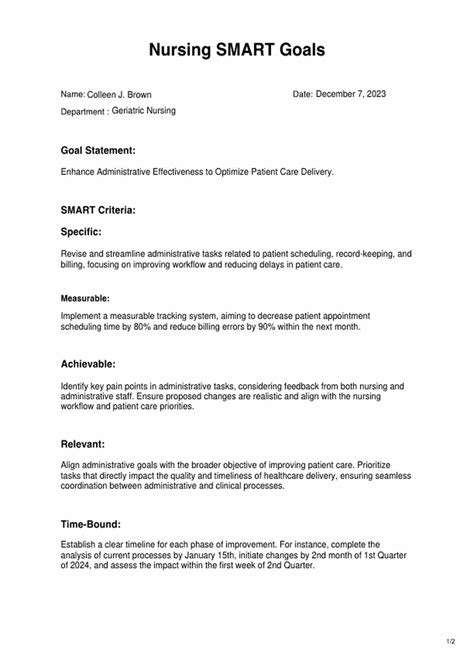 Nurse Practitioner Goals Statement