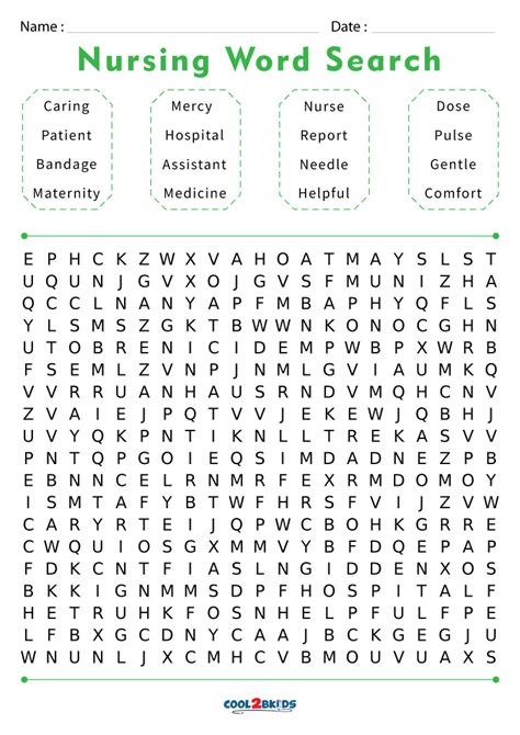 Nurse Word Search Printable