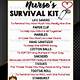 Nursing Survival Kit Template