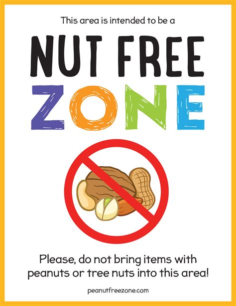 Nut Free Sign Printable