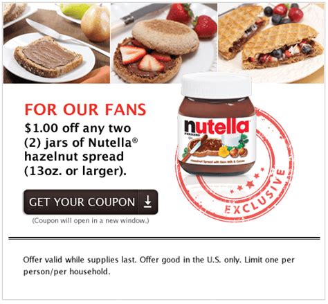 Nutella Printable Coupon