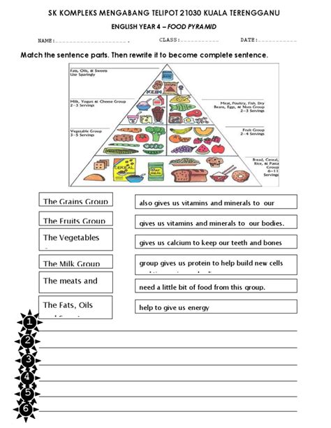 Nutrition Food Pyramid Worksheets