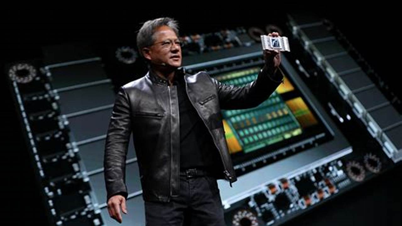 Nvidia Ceo Jensen Huang Shows The Blackwell (Left) And Hopper (Right) Gpus At Nvidia Gtc 2024 In San Jose, California On March 18., 2024