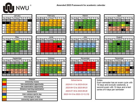 Nwu Academic Calendar