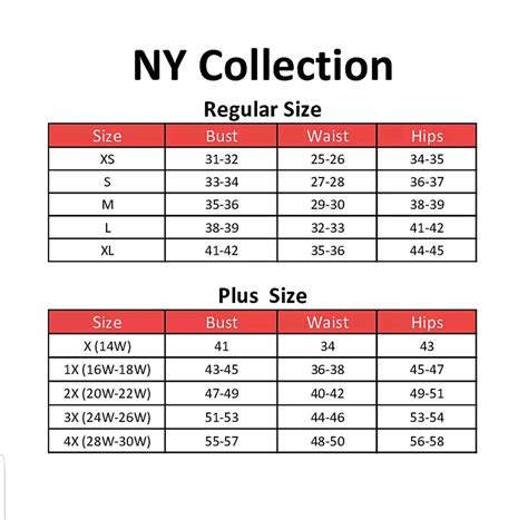 Ny & Co Size Chart