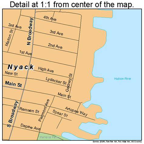 Nyack, New York 1859 Old Town Map Custom Print with Homeowner Names