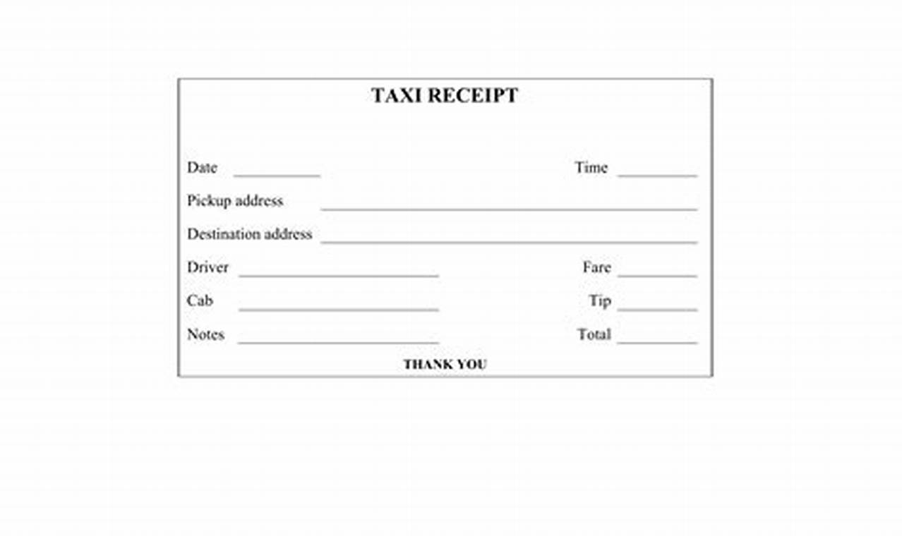 NYC Taxi Receipt Template: Essential Tips for Accurate Expense Tracking
