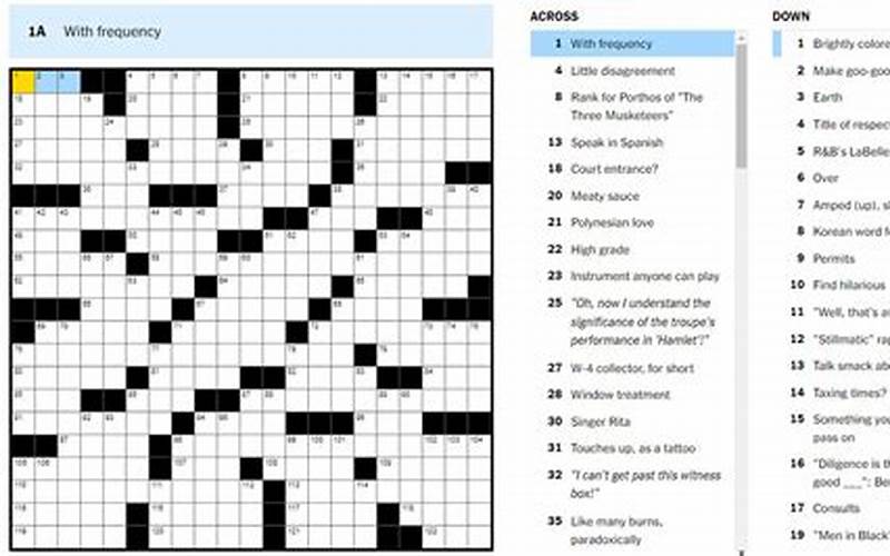 Nyt Crossword Solving