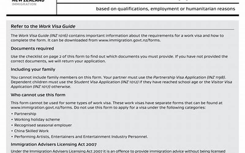 Nz Work Visa Application