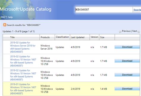 O365 Pro Plus V1805 Windows Update Catalogue