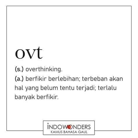 OVT dalam bahasa gaul Indonesia
