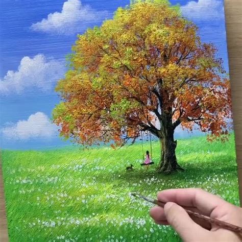 Oak Tree In Fall Painting