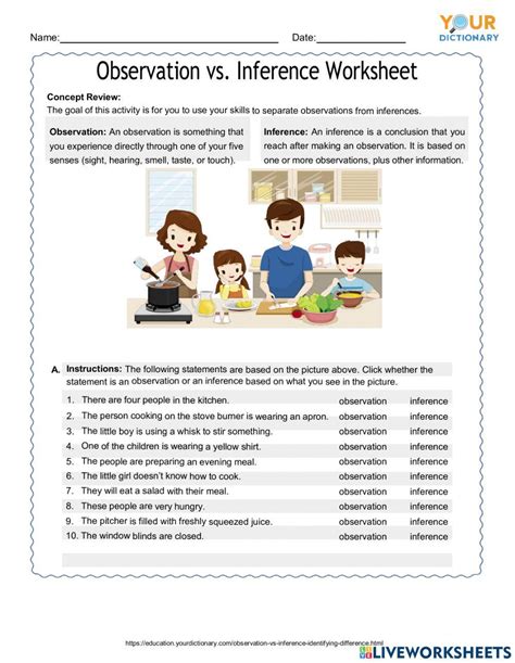 Observation Vs Inference Worksheet - Ivuyteq