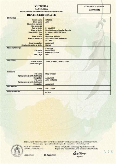 Obtaining Death Certificate