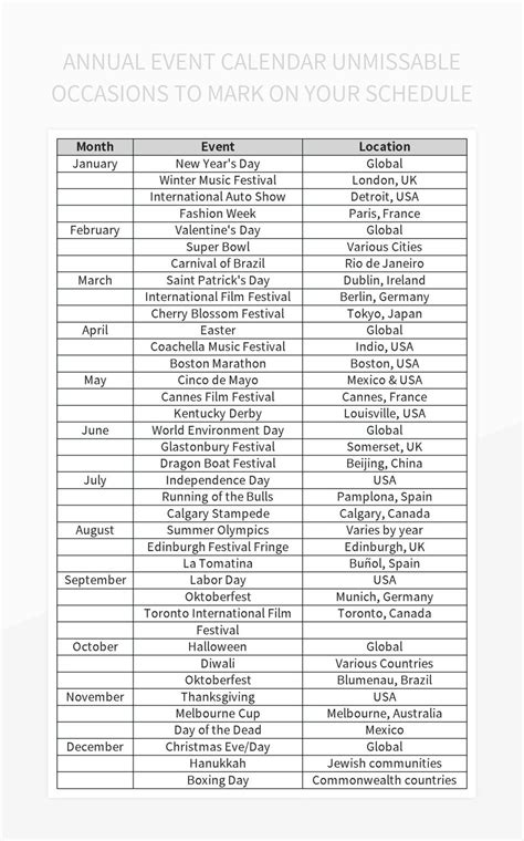 Occasion Printable Calendar