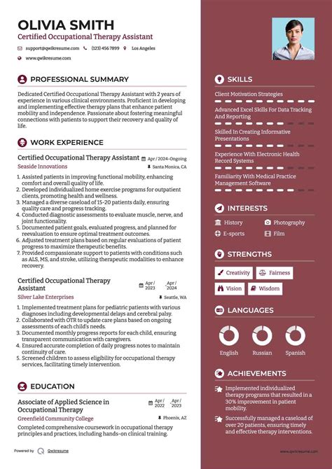 Occupational Therapy Assistant Resume Template