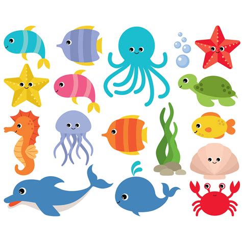 Ocean Animals Clipart Printable